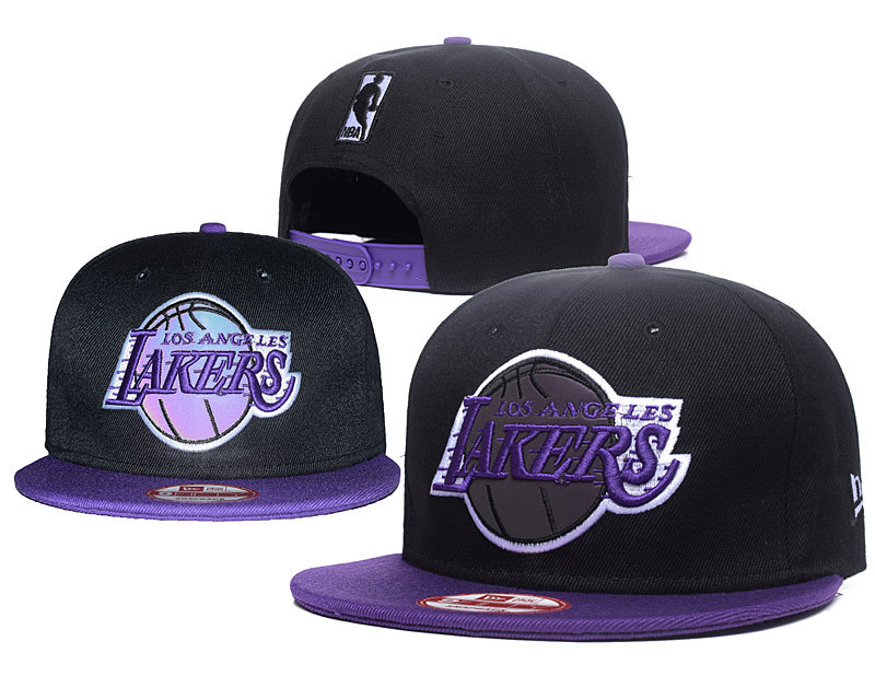 Lakers Team Logo Black Adjustable Hat GS
