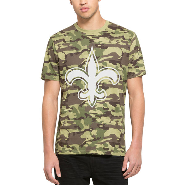 New Orleans Saints Fresh Team Logo Camo Men's Short Sleeve T-Shirt