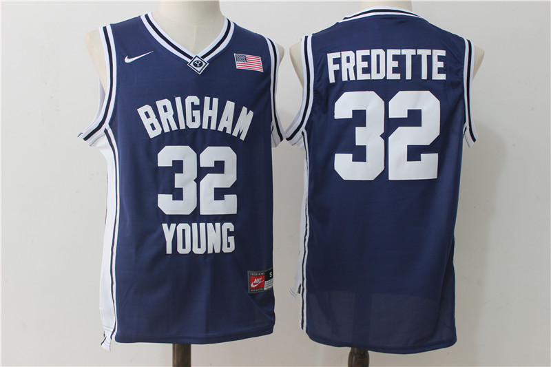 BYU Cougars 32 Jimmer Fredette Navy College Basketball Jersey