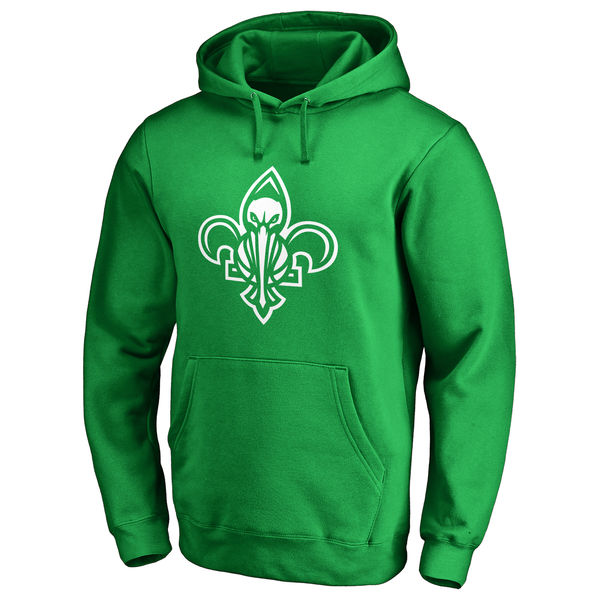 New Orleans Pelicans Fanatics Branded Kelly Green St. Patrick's Day White Logo Pullover Hoodie