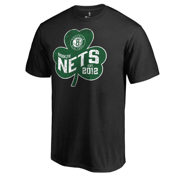 Brooklyn Nets Fanatics Branded Black Big & Tall St. Patrick's Day Paddy's Pride T-Shirt