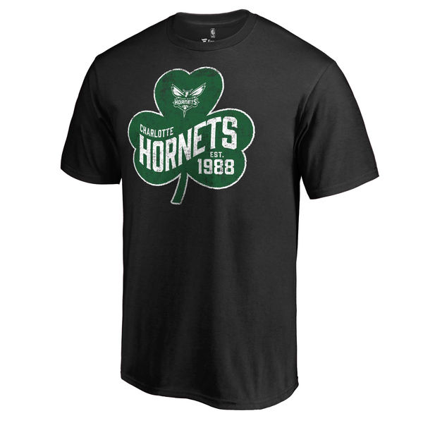Charlotte Hornets Fanatics Branded Black Big & Tall St. Patrick's Day Paddy's Pride T-Shirt