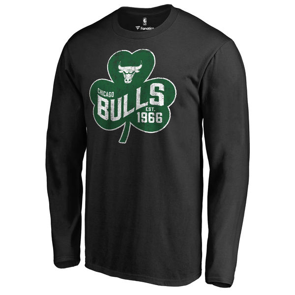 Chicago Bulls Fanatics Branded Black Big & Tall St. Patrick's Day Paddy's Pride Long Sleeve T-Shirt