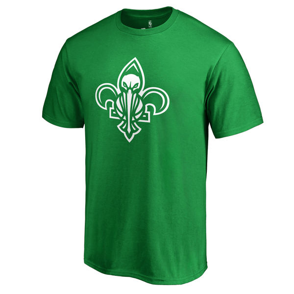 New Orleans Pelicans Fanatics Branded Kelly Green St. Patrick's Day White Logo T-Shirt