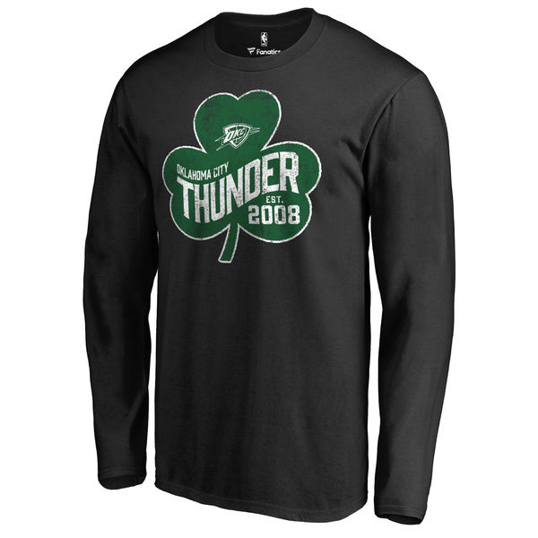 Oklahoma City Thunder Fanatics Branded Black Big & Tall St. Patrick's Day Paddy's Pride Long Sleeve T-Shirt
