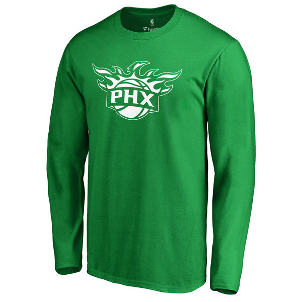 Phoenix Suns Fanatics Branded Kelly Green St. Patrick's Day White Logo Long Sleeve T-Shirt