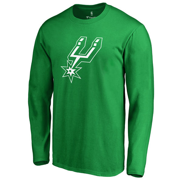 San Antonio Spurs Fanatics Branded Kelly Green St. Patrick's Day White Logo Long Sleeve T-Shirt