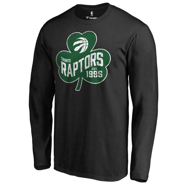 Toronto Raptors Fanatics Branded Black Big & Tall St. Patrick's Day Paddy's Pride Long Sleeve T-Shirt