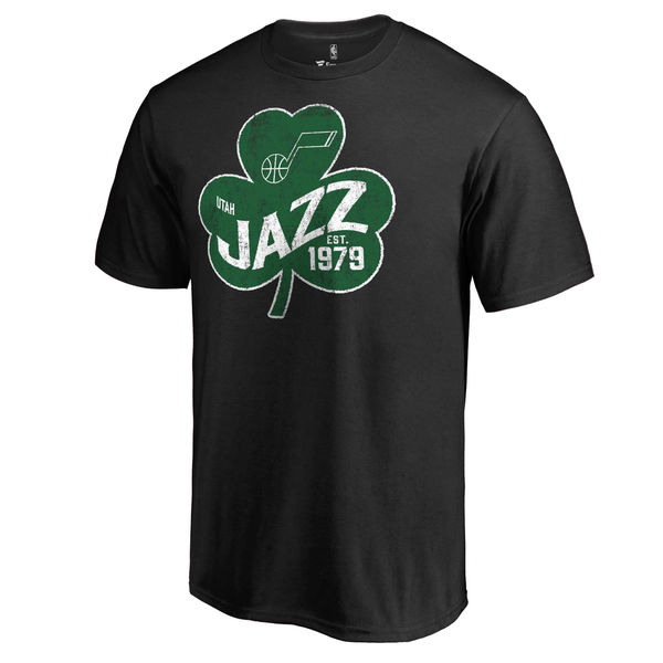 Utah Jazz Fanatics Branded Black Big & Tall St. Patrick's Day Paddy's Pride T-Shirt