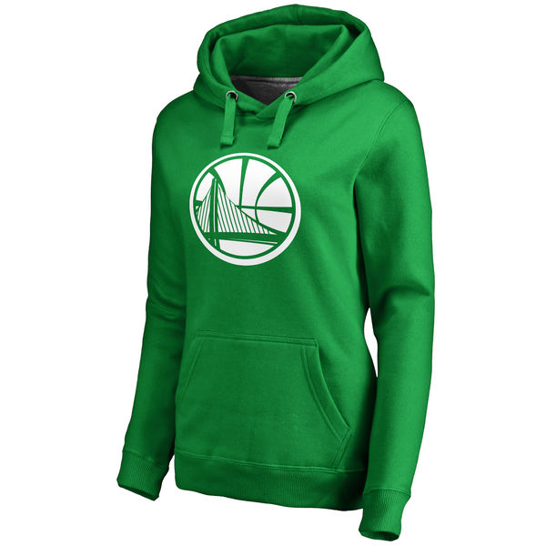 Golden State Warriors Fanatics Branded Women's Kelly Green St. Patrick's Day White Logo Pullover Hoodie
