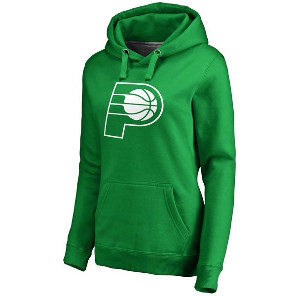 Indiana Pacers Fanatics Branded Women's Kelly Green St. Patrick's Day White Logo Pullover Hoodie