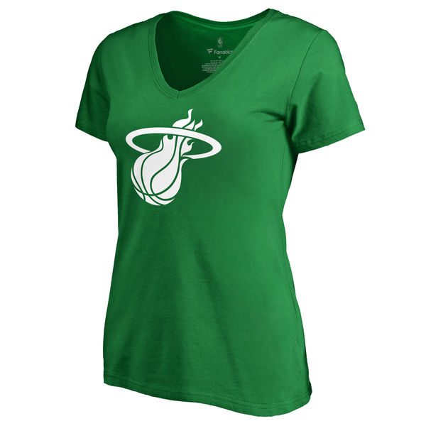 Miami Heat Fanatics Branded Kelly Green St. Patrick's Day White Logo Women's T-Shirt