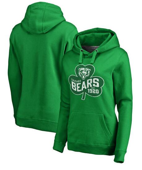 Chicago Bears Pro Line by Fanatics Branded Women's St. Patrick's Day Paddy's Pride Pullover Hoodie Kelly Green