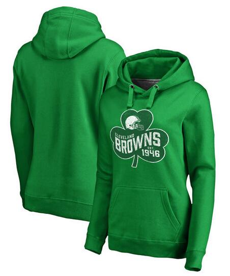 Cleveland Browns Pro Line by Fanatics Branded Women's St. Patrick's Day Paddy's Pride Pullover Hoodie Kelly Green