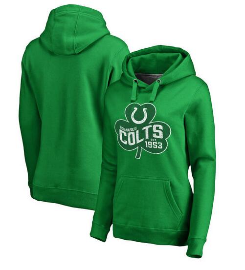 Indianapolis Colts Pro Line by Fanatics Branded Women's St. Patrick's Day Paddy's Pride Pullover Hoodie Kelly Green