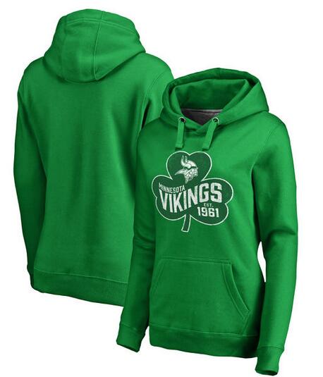 Minnesota Vikings Pro Line by Fanatics Branded Women's St. Patrick's Day Paddy's Pride Pullover Hoodie Kelly Green