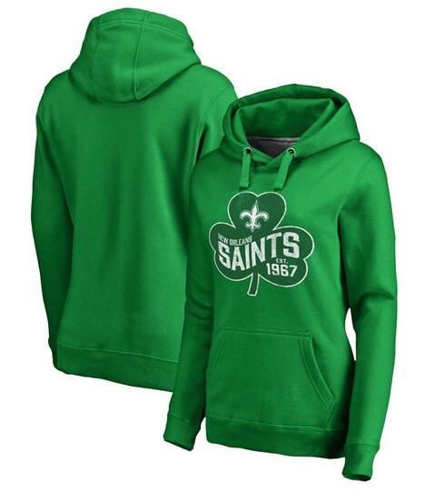 New Orleans Saints Pro Line by Fanatics Branded Women's St. Patrick's Day Paddy's Pride Pullover Hoodie Kelly Green