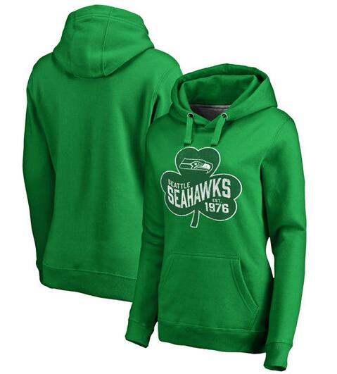 Seattle Seahawks Pro Line by Fanatics Branded Women's St. Patrick's Day Paddy's Pride Pullover Hoodie Kelly Green