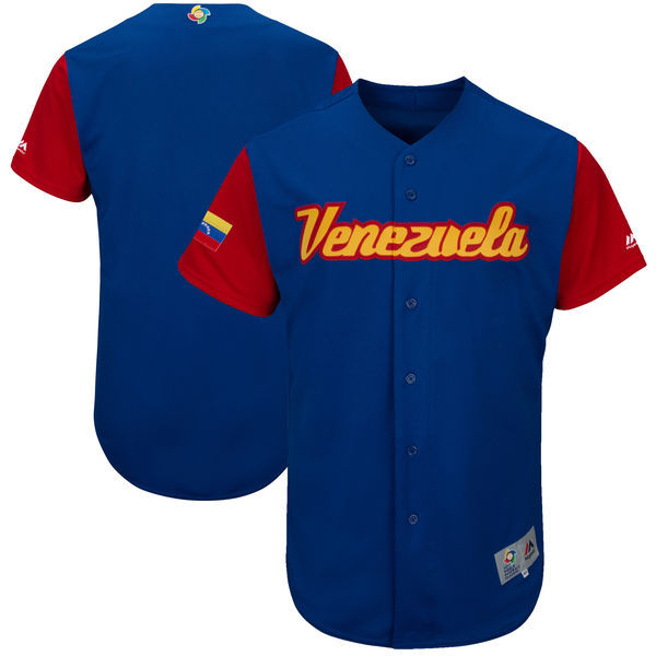 Men's Venezuela Baseball Majestic Royal 2017 World Baseball Classic Authentic Team Jersey