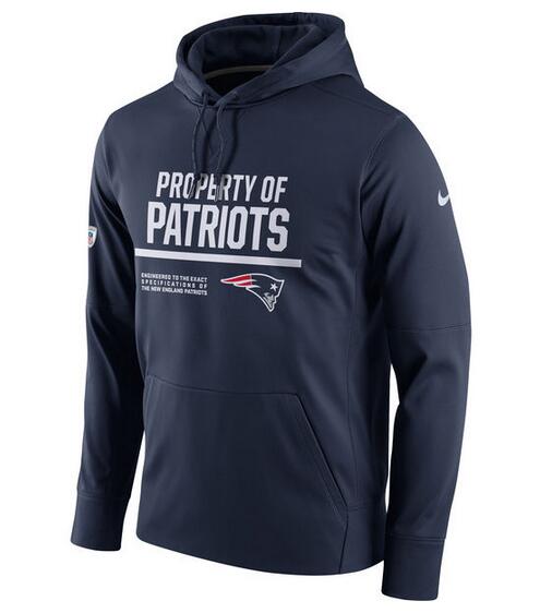 New England Patriots Nike Circuit Property Of Performance Pullover Hoodie Navy