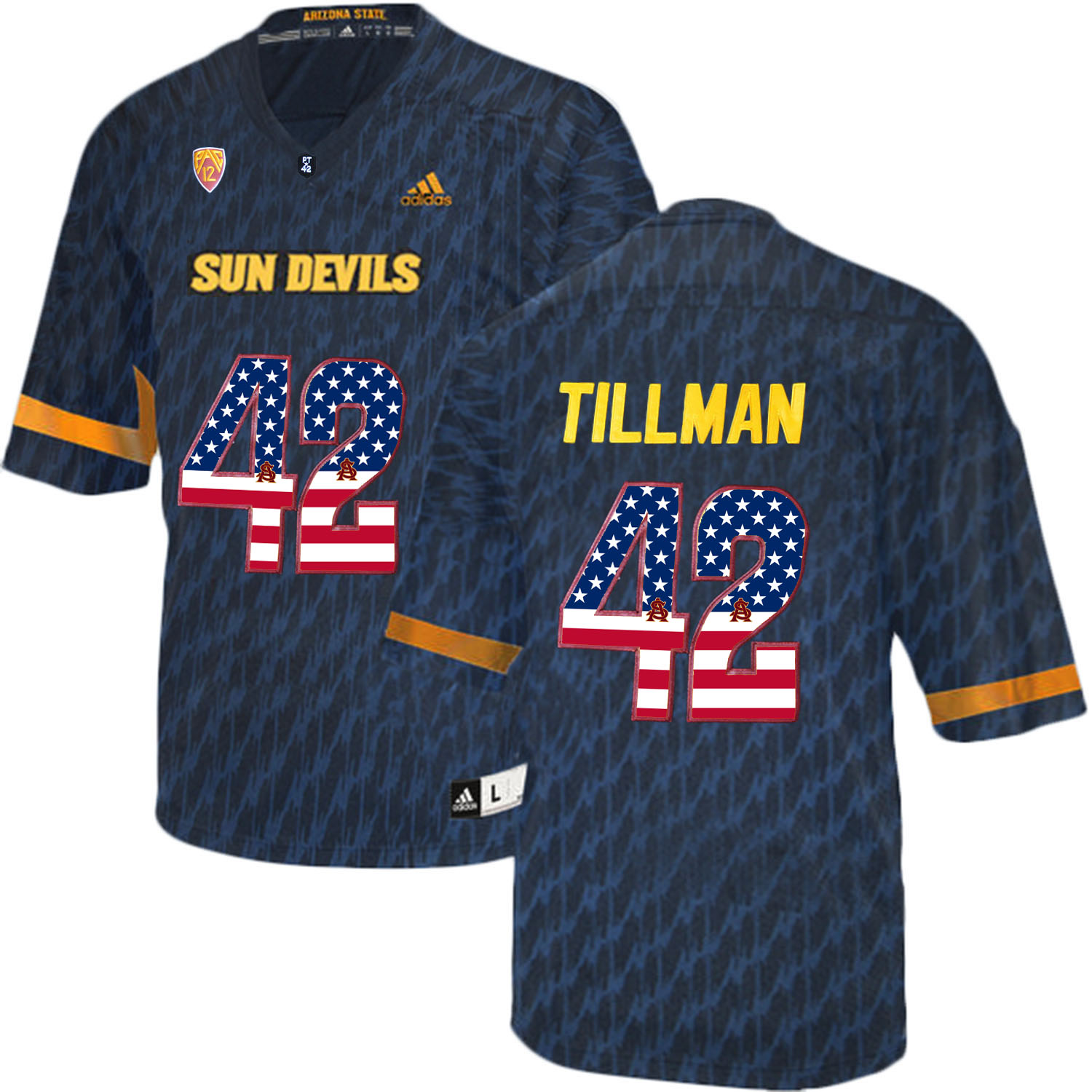 Arizona State Sun Devils 42 Pat Tillman Black College Football Jersey
