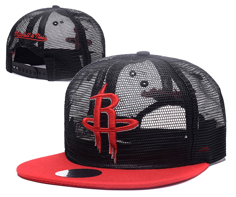 Rockets Team Logo Black Mitchell & Ness Adjustable Hat GS2
