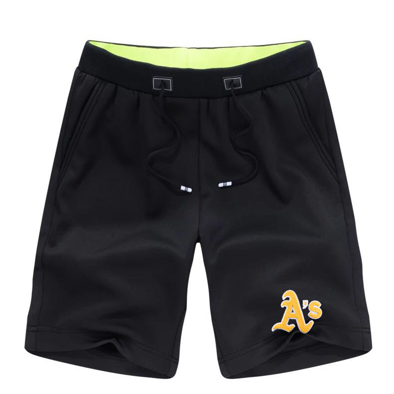Men's Oakland Athletics Team Logo Black Baseball Shorts