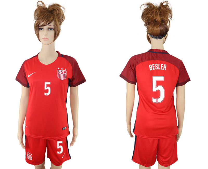2017-18 USA 5 BESLER Women Away Soccer Jersey