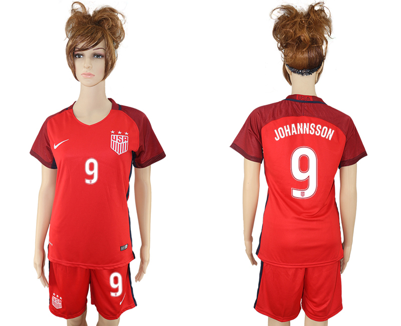 2017-18 USA 9 JOHANNSSON Women Away Soccer Jersey