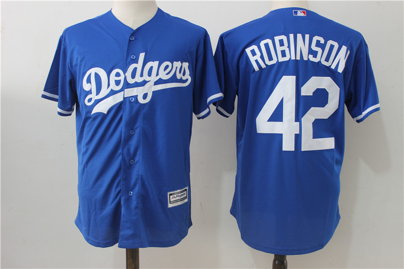 Dodgers 42 Jackie Robinson Blue Cool Base Jersey