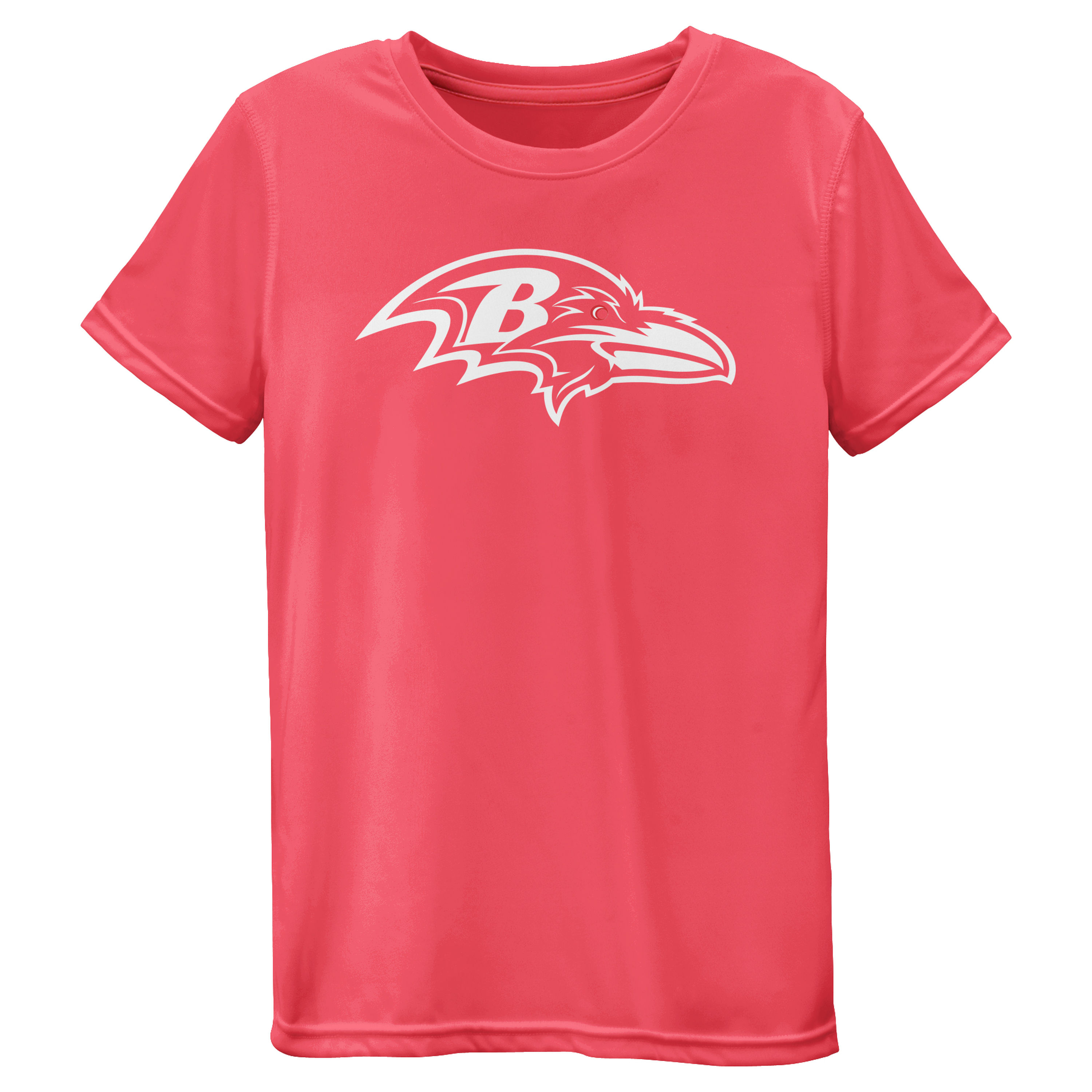 Baltimore Ravens Girls Youth Pink Neon Logo T-Shirt