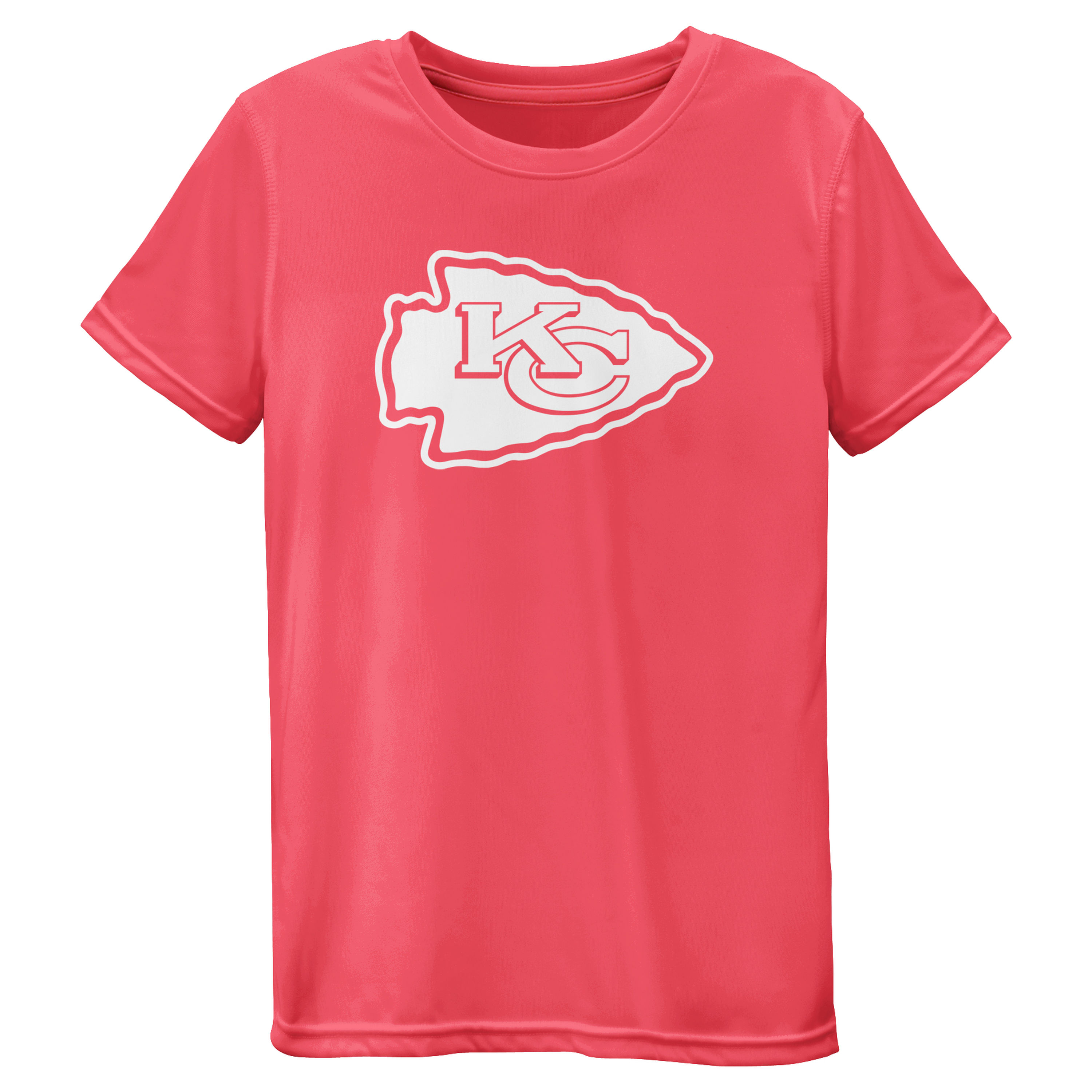 Kansas City Chiefs Girls Youth Pink Neon Logo T-Shirt