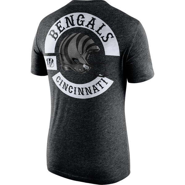 Men's Cincinnati Bengals Nike Black Helmet Tri Blend T-Shirt2