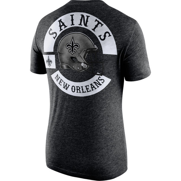 Men's New Orleans Saints Nike Black Helmet Tri Blend T-Shirt2