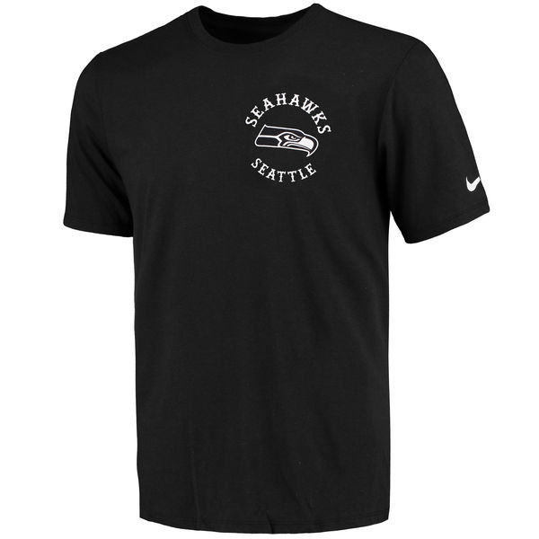 Men's Seattle Seahawks Nike Black Helmet Tri Blend T-Shirt
