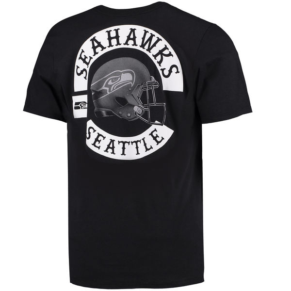 Men's Seattle Seahawks Nike Black Helmet Tri Blend T-Shirt2