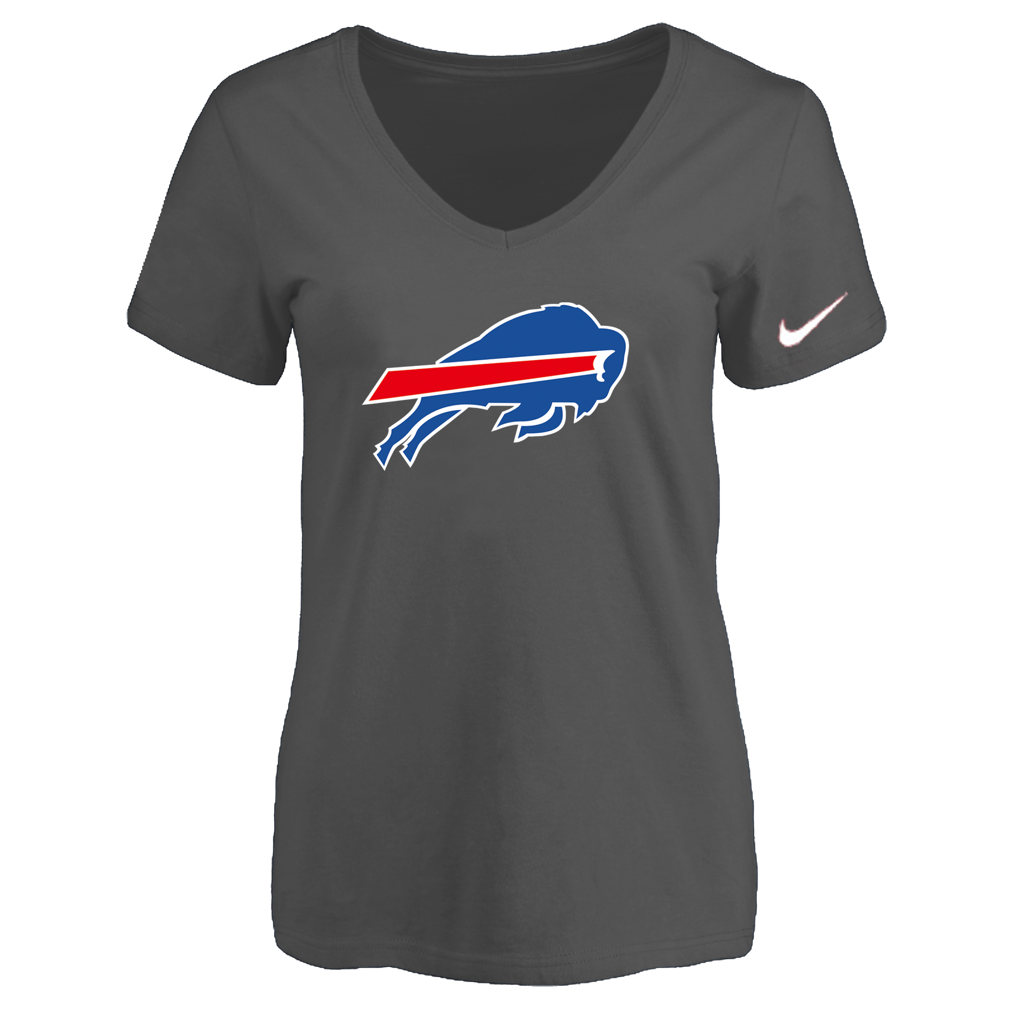 Buffalo Bills D.Gray Women's Logo V neck T-Shirt