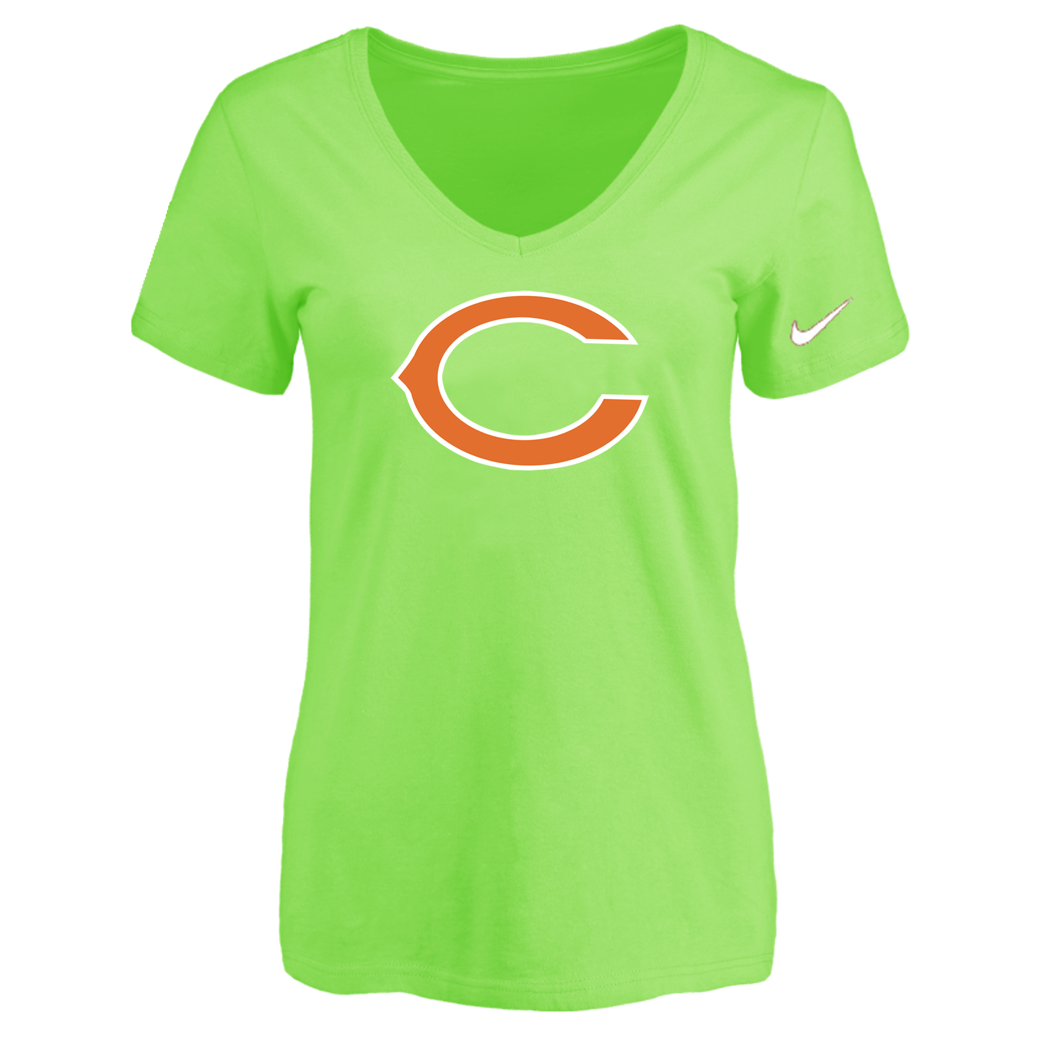 Chicago Bears L.Green Women's Logo V neck T-Shirt