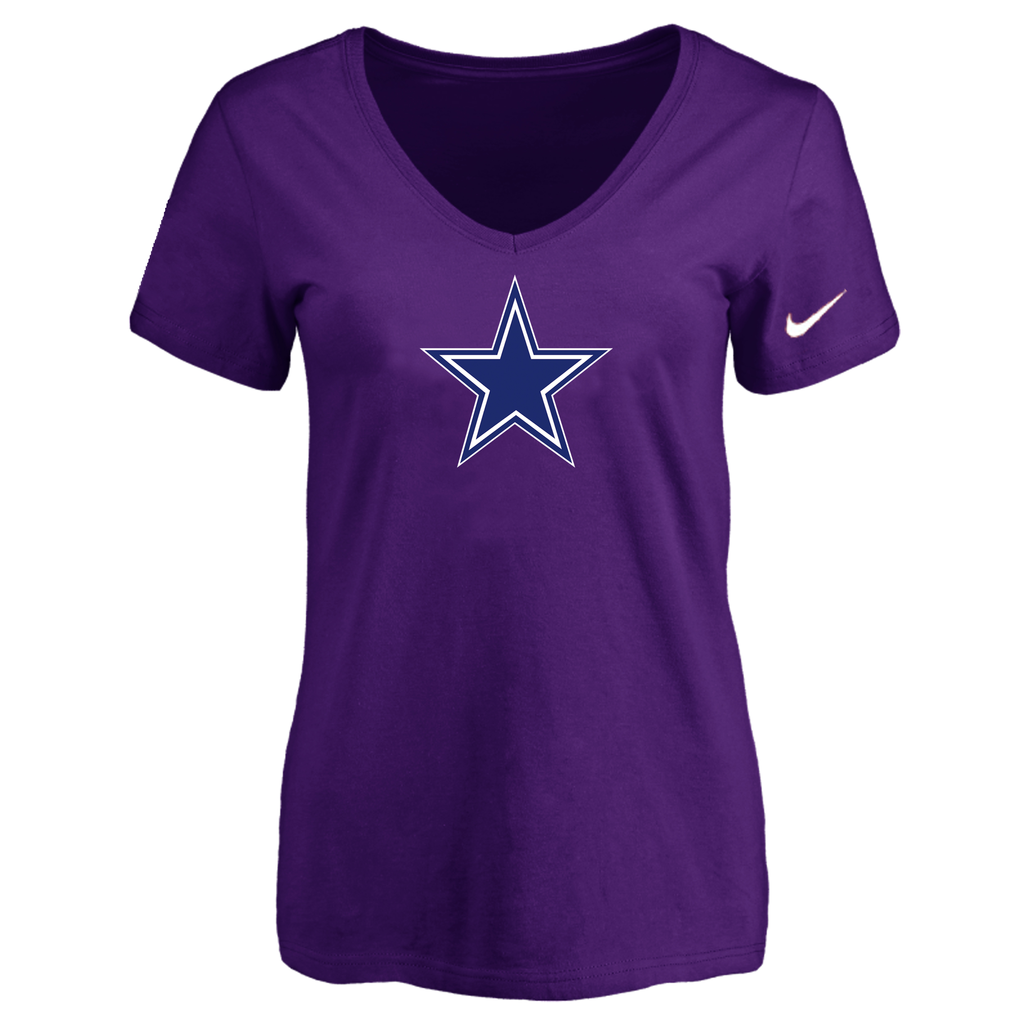 Dallas Cowboys Purple Women's Logo V neck T-Shirt