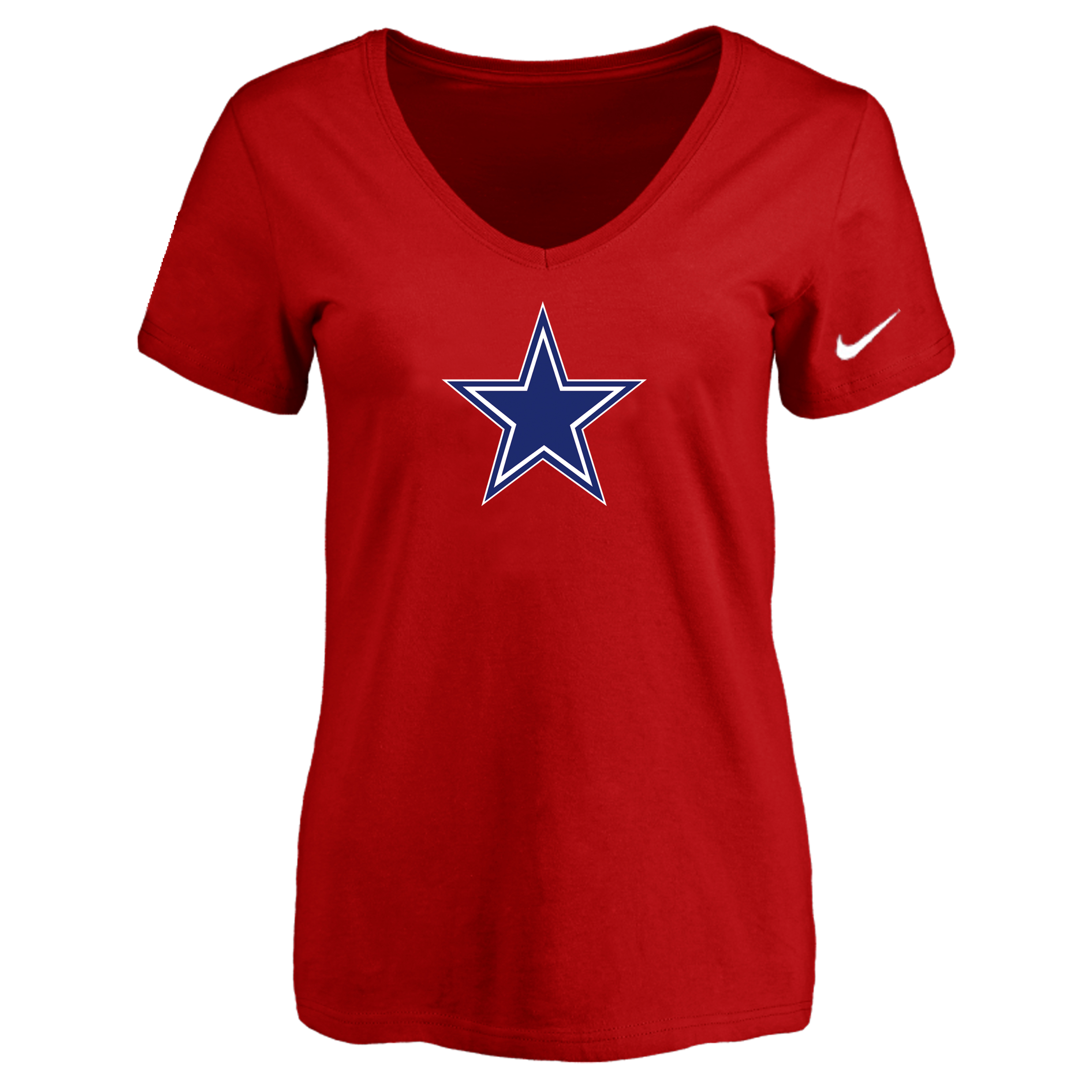 Dallas Cowboys Red Women's Logo V neck T-Shirt