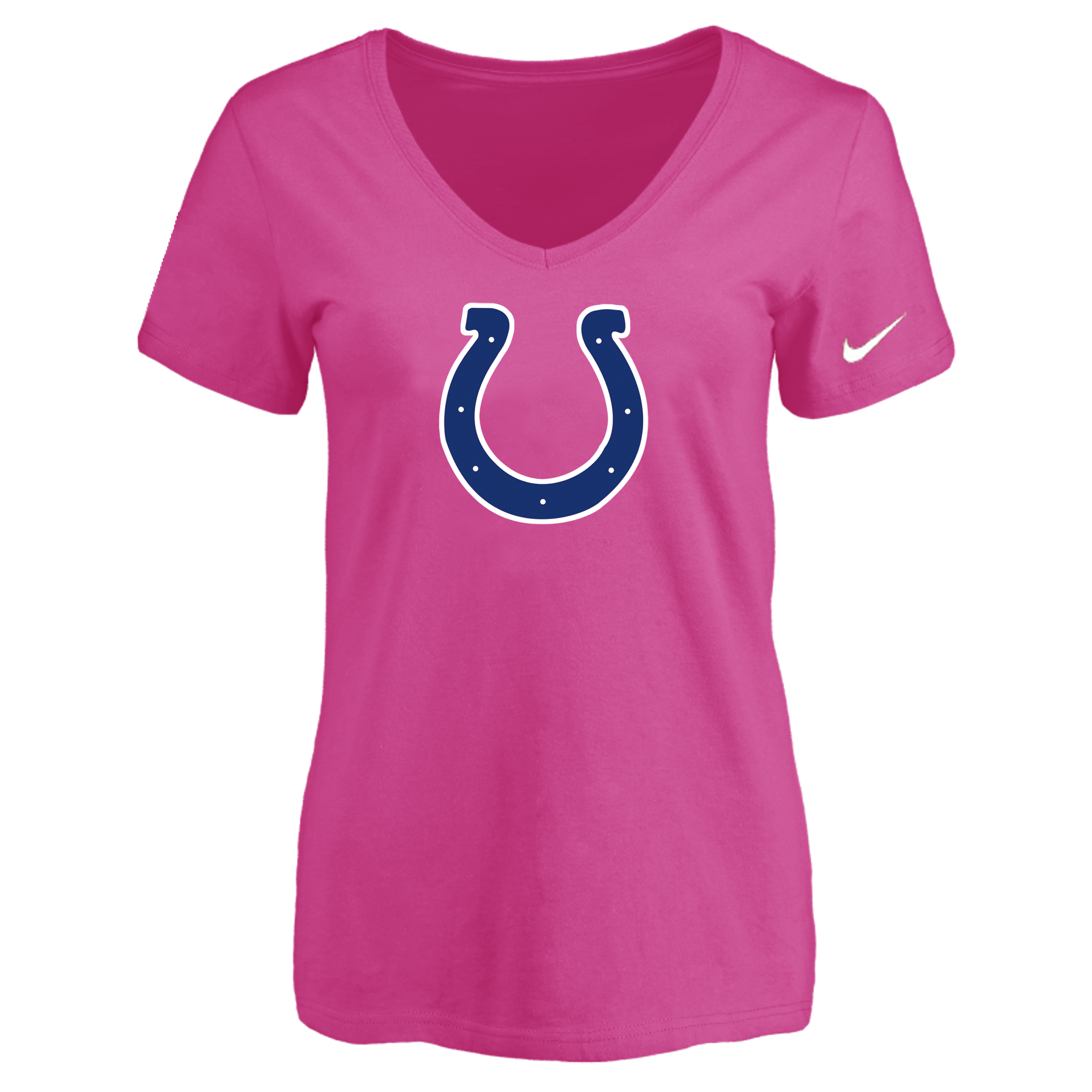 Indiannapolis Colts Peach Women's Logo V neck T-Shirt