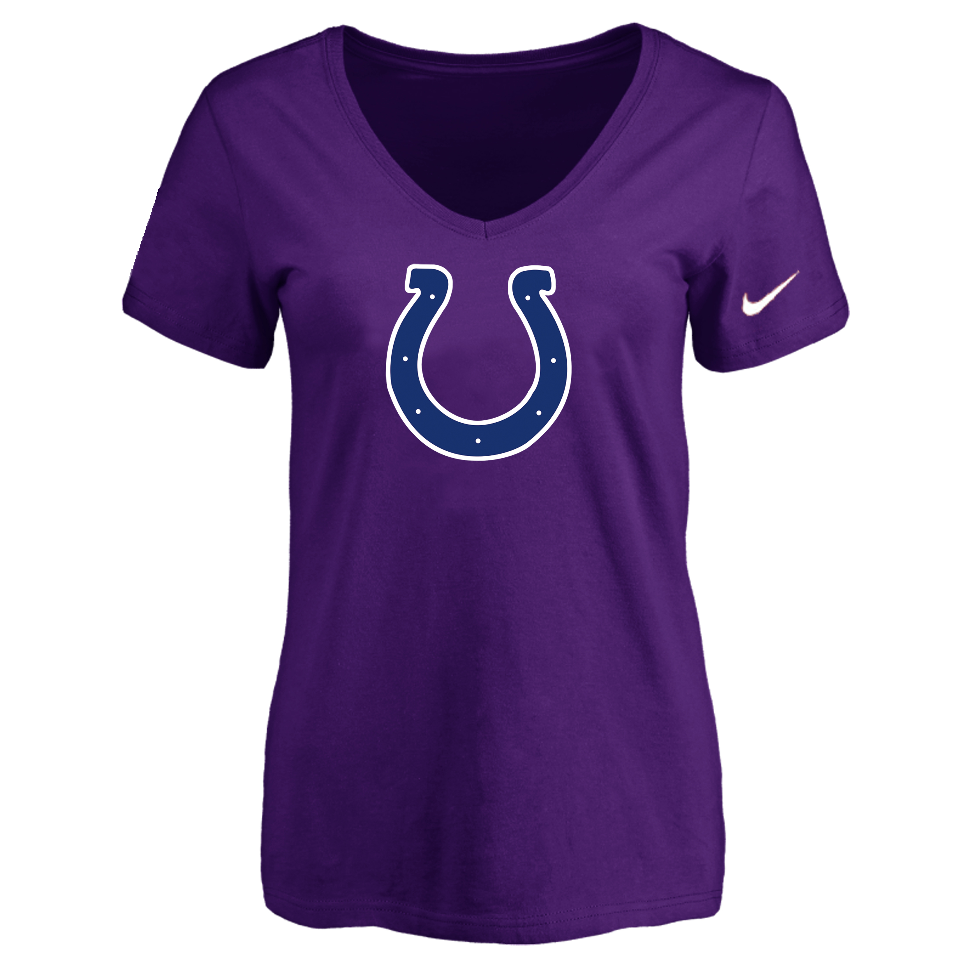 Indiannapolis Colts Purple Women's Logo V neck T-Shirt