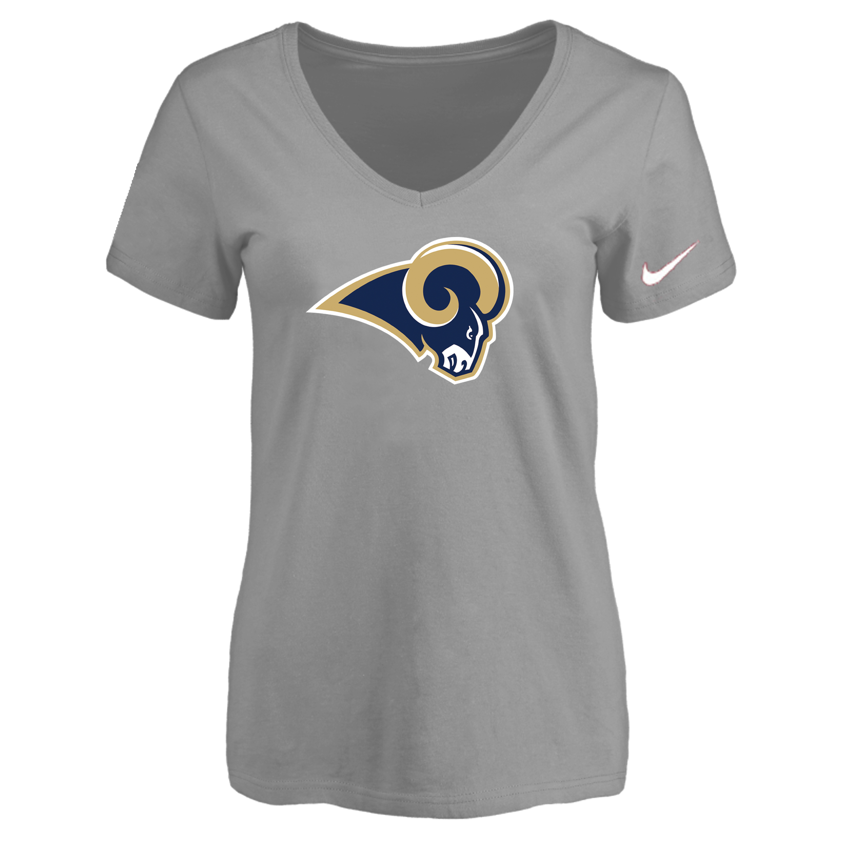 Los Angeles Rams L.Gray Women's Logo V neck T-Shirt