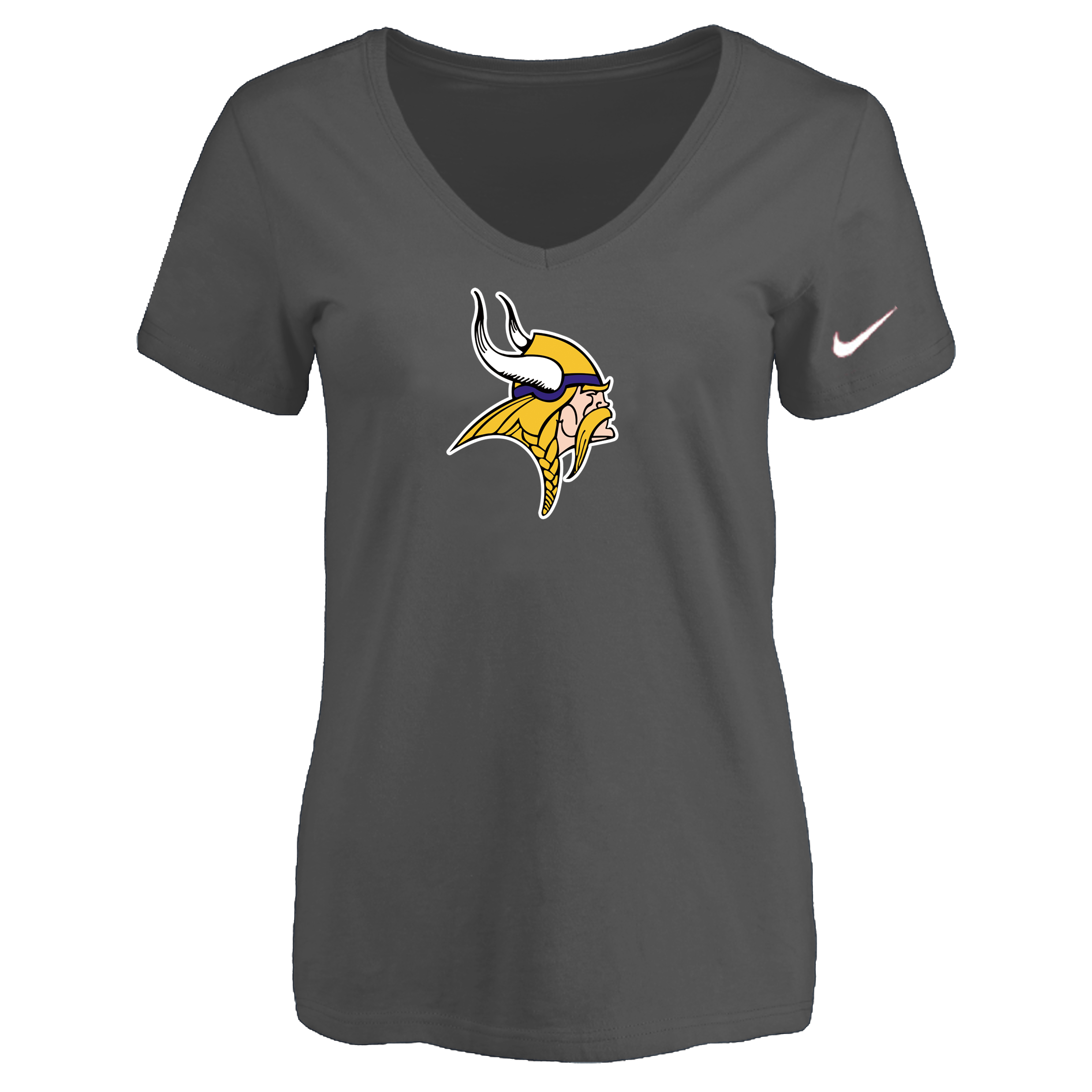 Minnesota Vikings D.Gray Women's Logo V neck T-Shirt