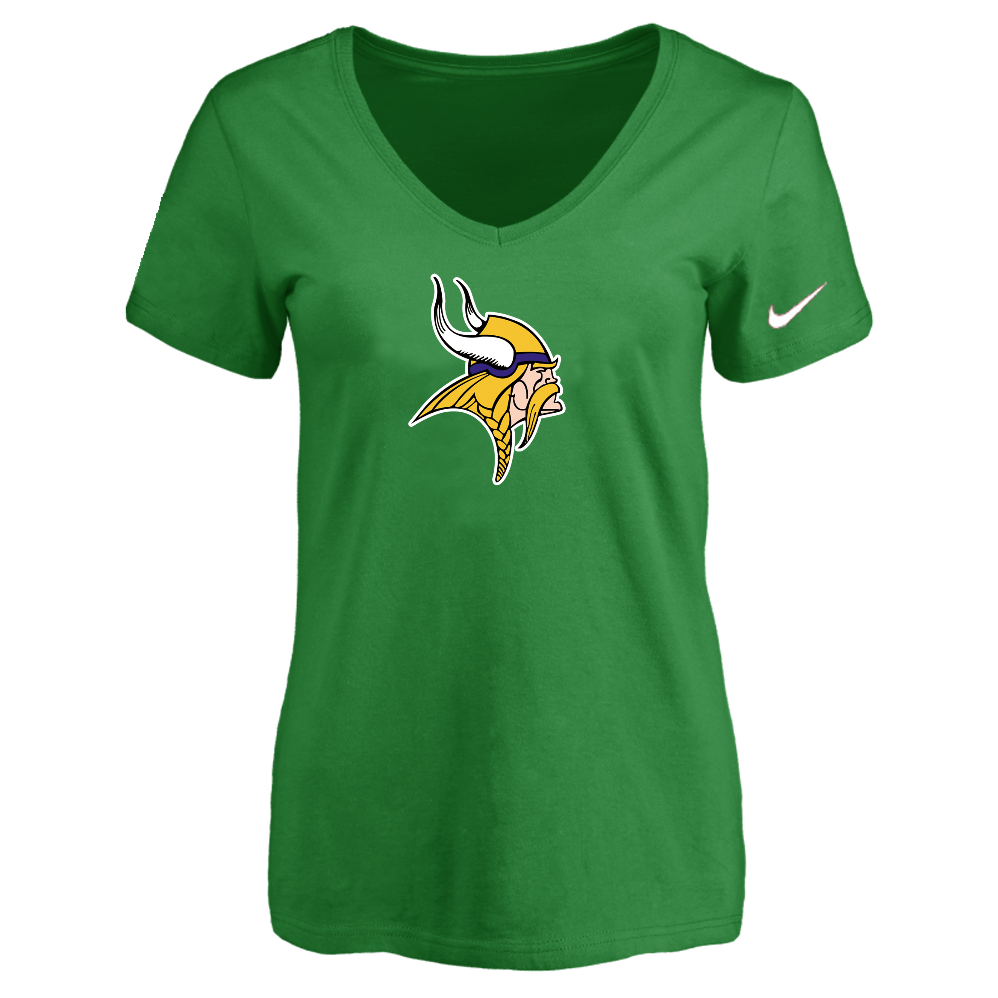 Minnesota Vikings D.Green Women's Logo V neck T-Shirt