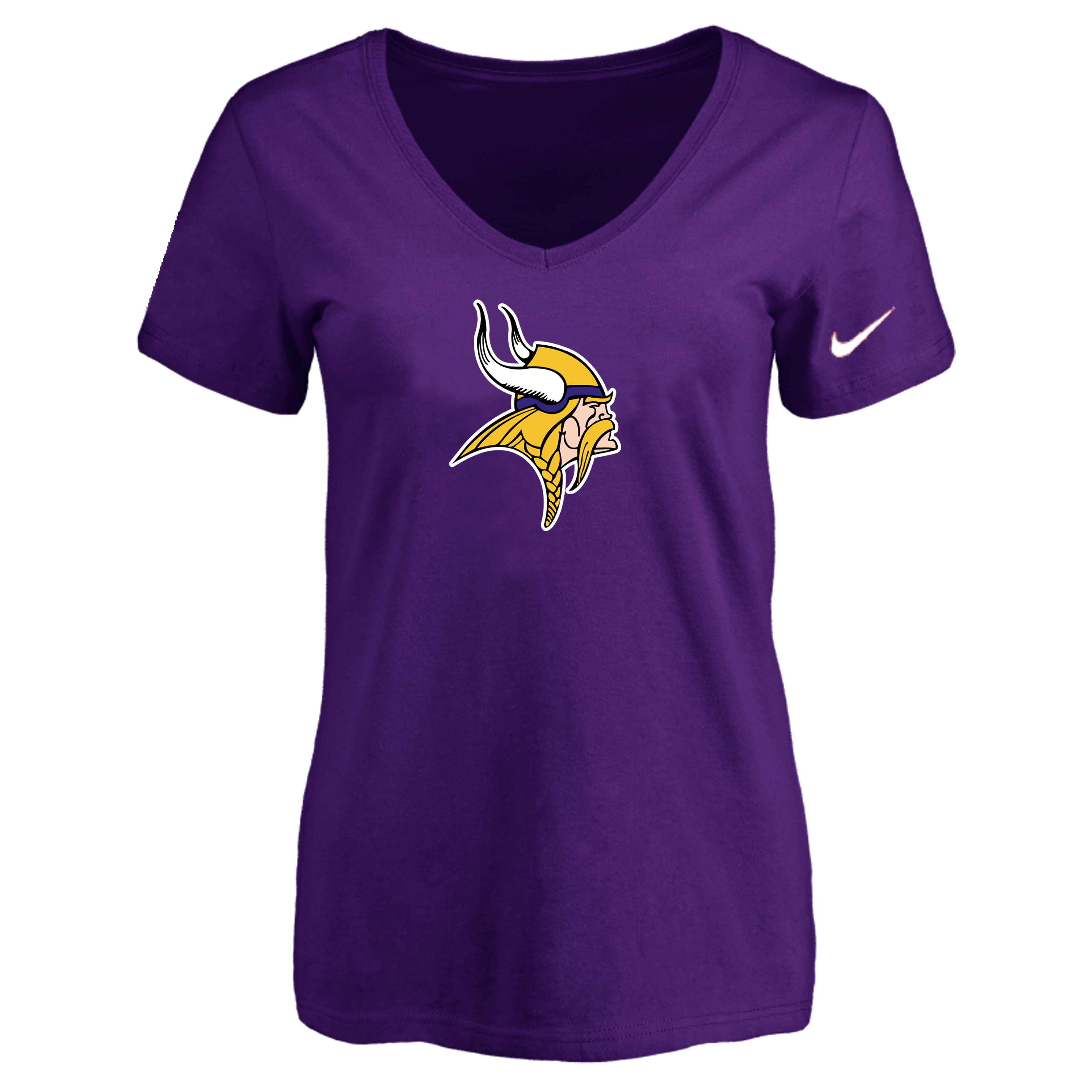 Minnesota Vikings Purple Women's Logo V neck T-Shirt