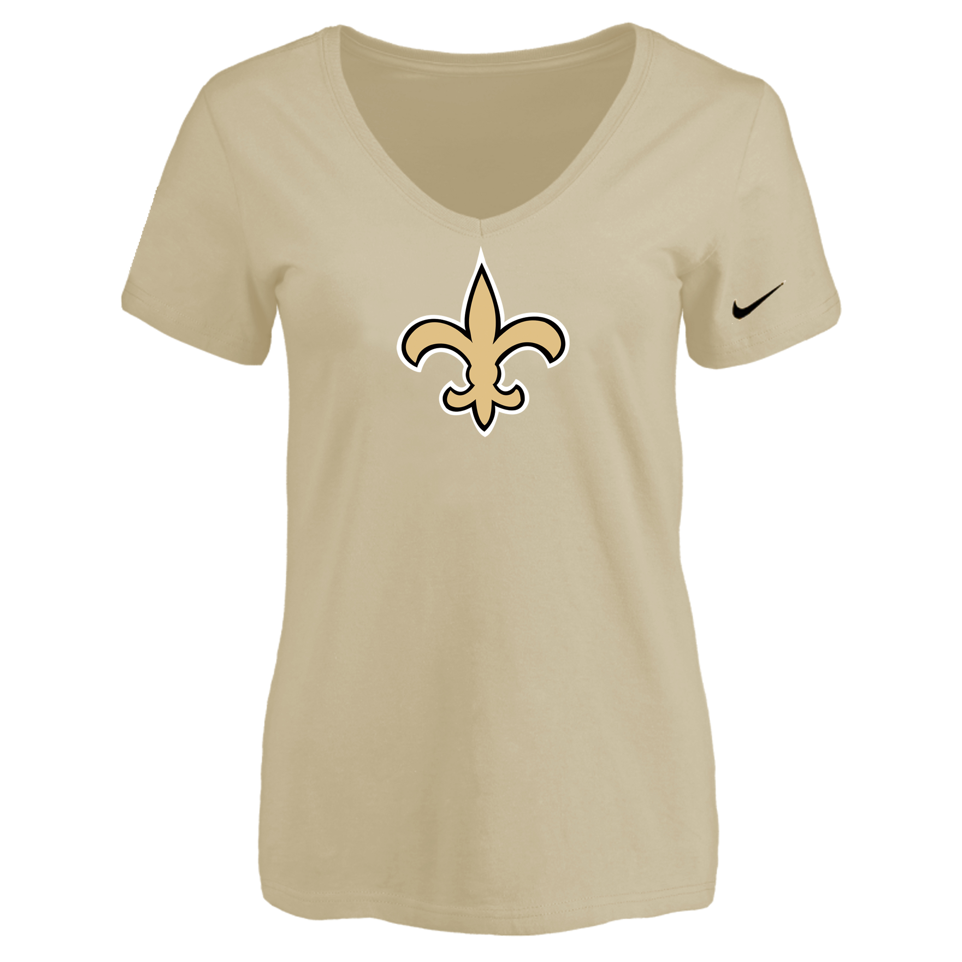 New Orleans Saints Beige Women's Logo V neck T-Shirt