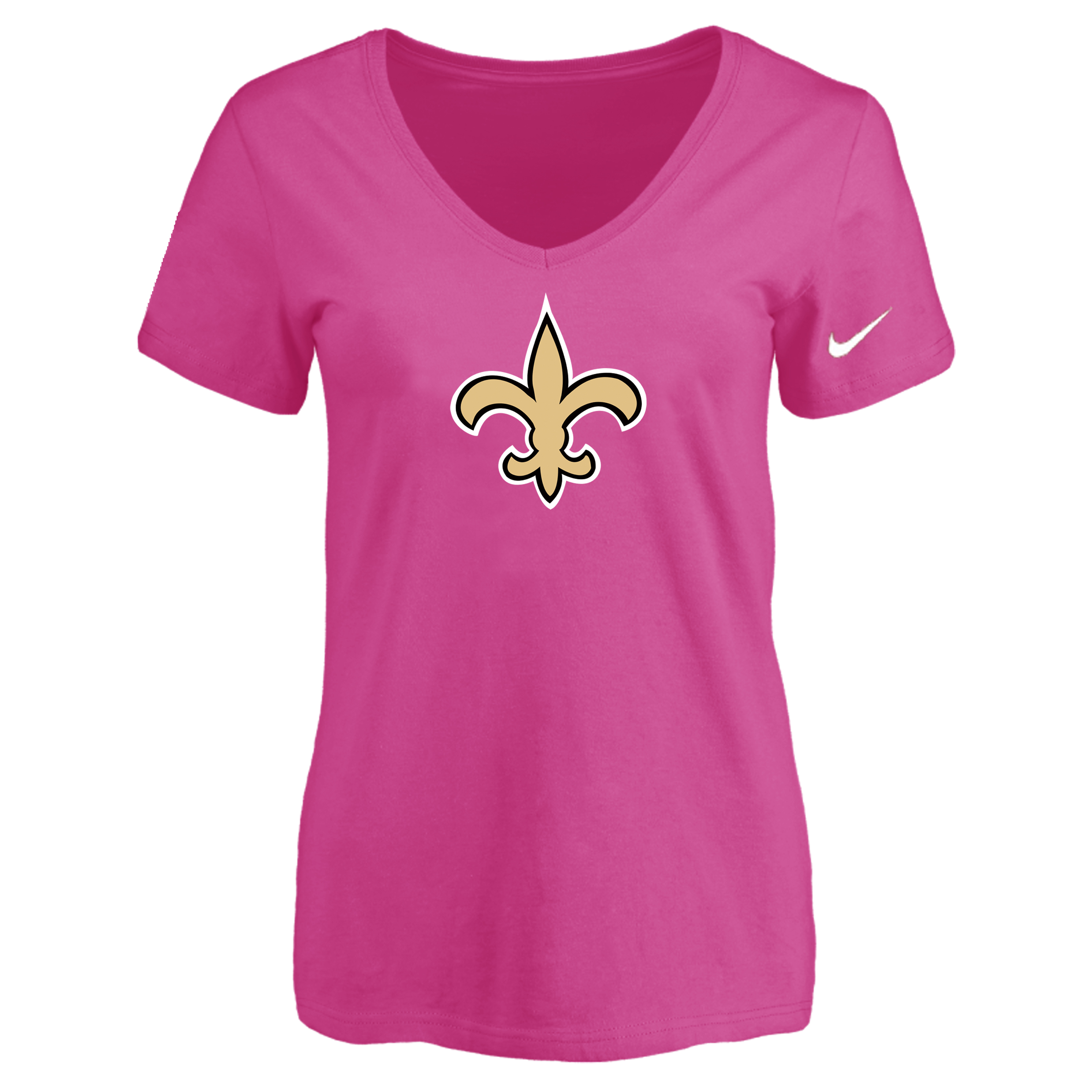 New Orleans Saints Peach Women's Logo V neck T-Shirt