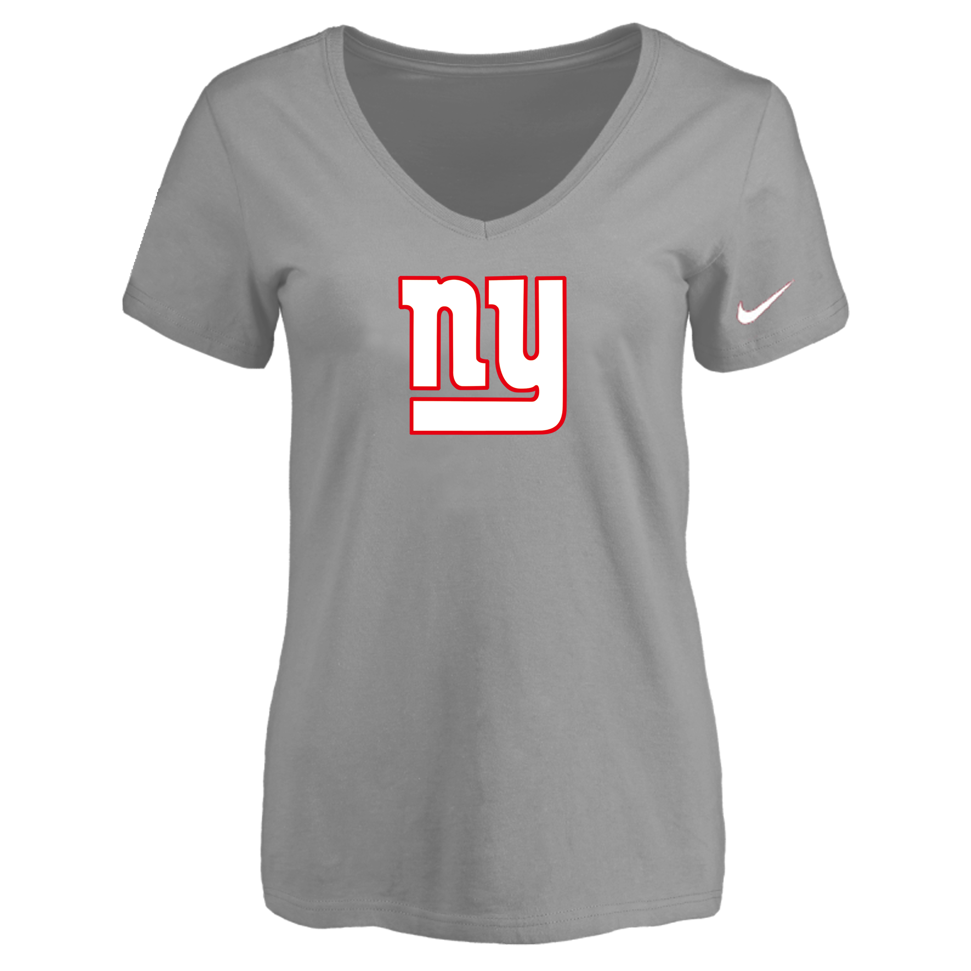 New York Giants L.Gray Women's Logo V neck T-Shirt