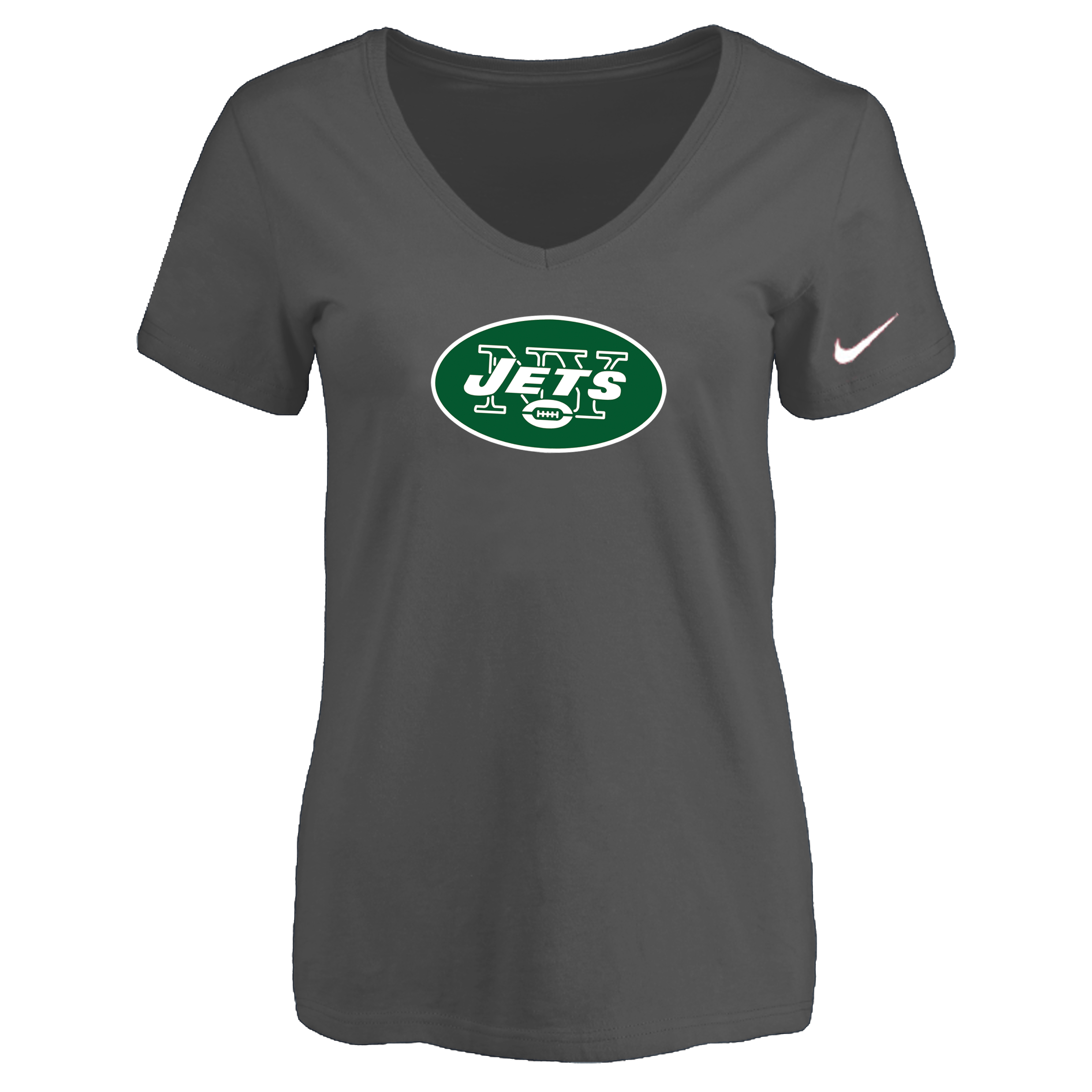 New York Jets D.Gray Women's Logo V neck T-Shirt
